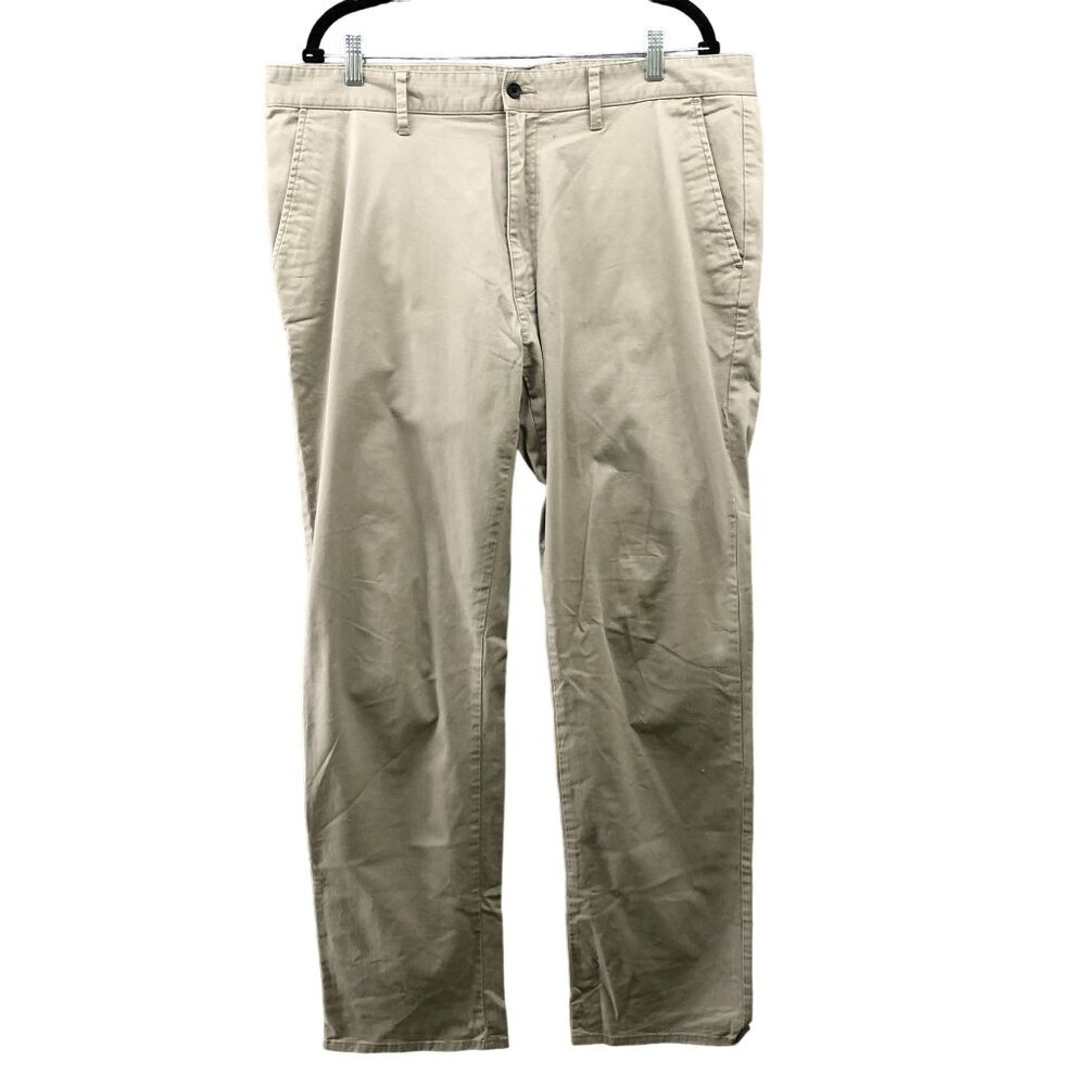 DKNY Chino Pants Mens 38x32 Beige Straight Leg Flat Front Stretch Khaki‎